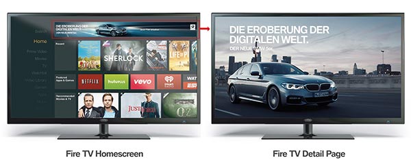 Kampagne fr die neue BMW 5er Limousine in Deutschland. Digitalanzeige in Amazon Fire TV.