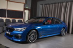 BMW 750Li Individual in Avus Blue im Showrom in Abu Dhabi.