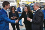 Bundesministerin Andrea Nahles besucht mit französischer Amtskollegin Myriam El Khomri das BMW Motorradwerk Berlin mit Fokus auf Industrie 4.0.