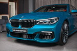 BMW 750Li (G12) xDrive mit BMW M Pakeet in Atlantis Blau.