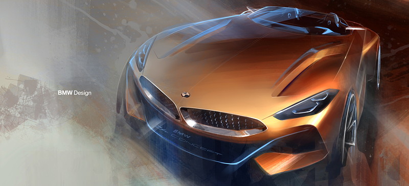 BMW Concept Z4. Designskizzen Exterieur.