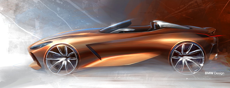 BMW Concept Z4. Designskizzen Exterieur.