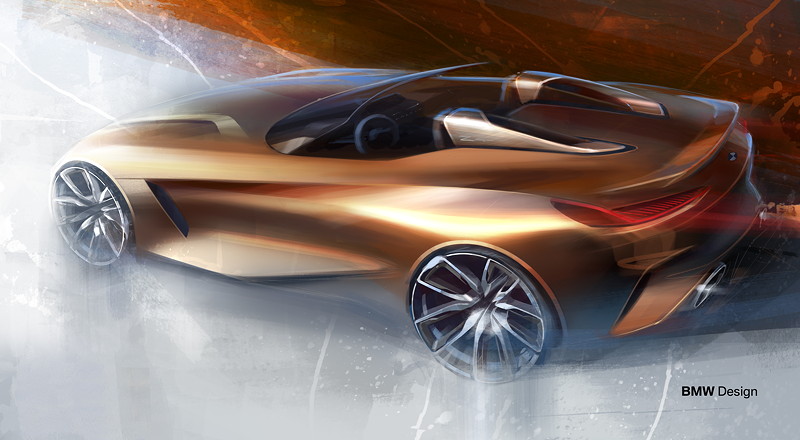 BMW Concept Z4. Designskizzen Exterieur.