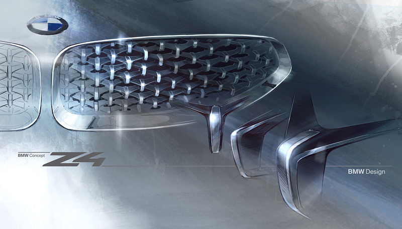 BMW Concept Z4. Designskizzen Exterieur.