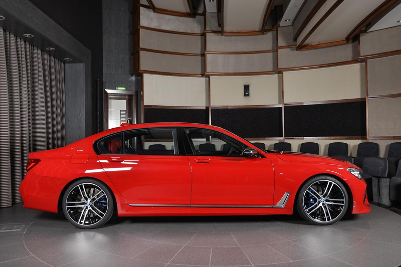 BMW M760Li xDrive M Perfomance (G12) in 'Imola red' in Abu Dhabi