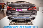Essen Motor Show 2017: BMW M550i mit PU Dachkantenspoiler von 3DDesign und Eisenmann Prototyp Abgasanalge.