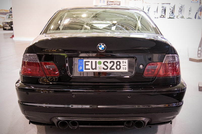 BMW M3 (E46) mit Breitbau, Stostange hinten angepasst, 'CSL' Kofferraumdeckel.