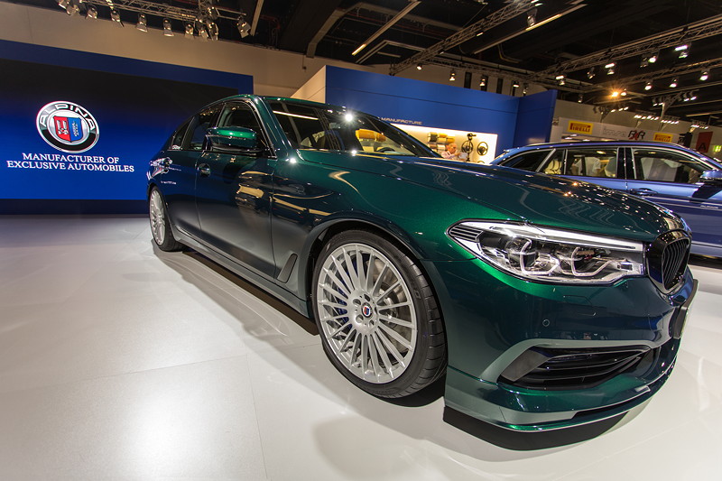 Alpina D5 S, als Weltpremiere auf dem Alpina Messestand, IAA 2017, auf 20 Zoll gro�en Schmiedr�dern im typischen Alpina-Style