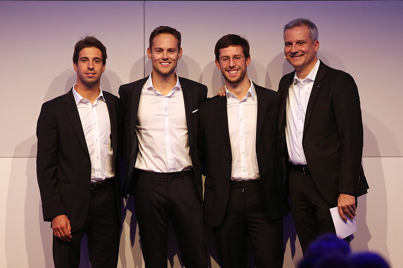 BMW Formula E Line-up 2018: Ant�nio F�lix da Costa (POR), Tom Blomqvist (GBR), Alexander Sims (GBR) und Jens Marquardt - BMW Motorsport Director.