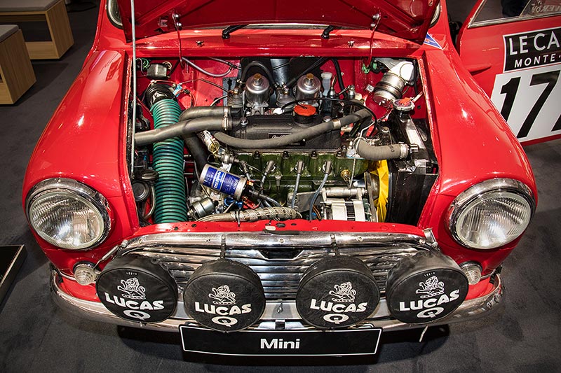 Morris Mini Cooper S, 4-Zylinder-Reihenmotor, 1.293 ccm, 110 PS