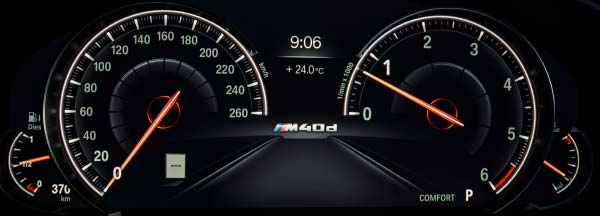 BMW X4, multifunktionales Instrumentendisplay