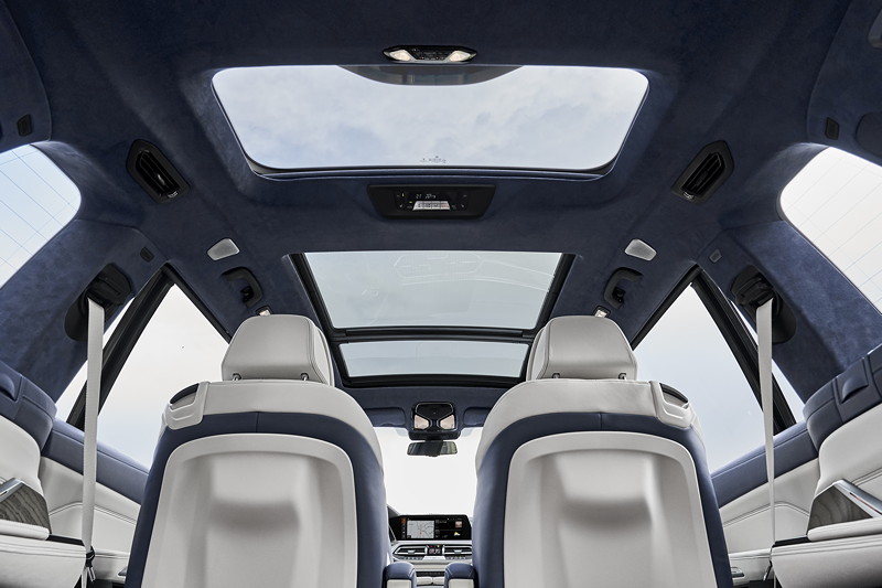 BMW X7 - Interieur, 3teiliges Panorama Glasdach