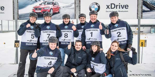 Team Haeckl bei der BMW X Challenge in Seefeld/Innsbruck am 3. bis 5. März 2018. 