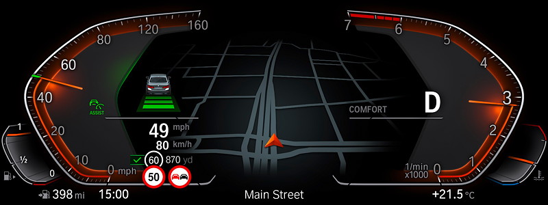 BMW Operating System 7.0 - Driving Assistant.