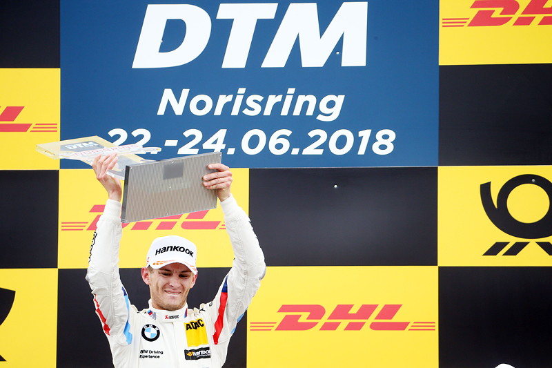 Norisring, 24.06.2018, DTM Rennen 8, Gewinner Marco Wittmann auf dem Siegerpodest