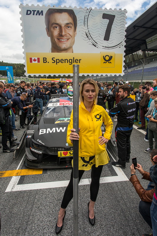 DTM in Spielberg, 23.09.2018. BMW Bank BMW M4 DTM von Bruno Spengler in der Startaufstellung.