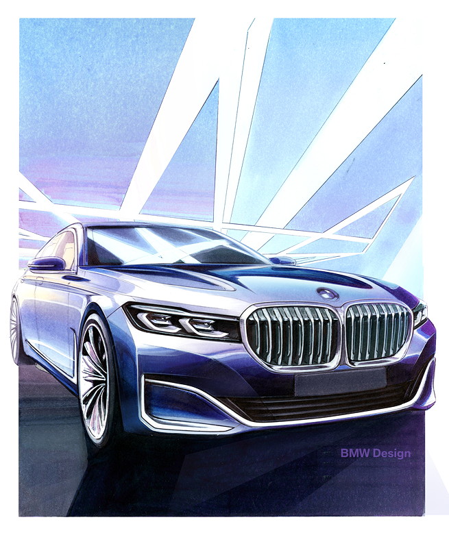 BMW 7er (G11/G12 Facelift 2019), Designskizze