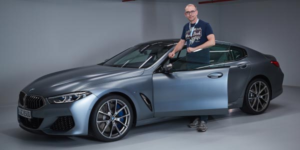 7-forum.com Betreiber Christian Schütt am neuen BMW M850i Gran Coupé