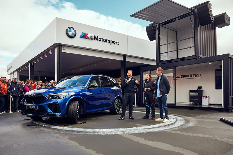 Hockenheim. 5. Oktober 2019. Der neue BMW X5 M Competition, Markus Flasch, Matthias Malmedie.