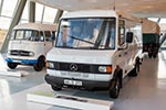 Mercedes-Benz 508 D Kastenwagen. Die 1986 präsentierte Baureihe ist ganz auf die Bedürfnisse der Berufsfahrer abgestimmt. 4-Zyl., 58 kW, vmax: 93 km/h, Nutzlast: 1.830 kg.