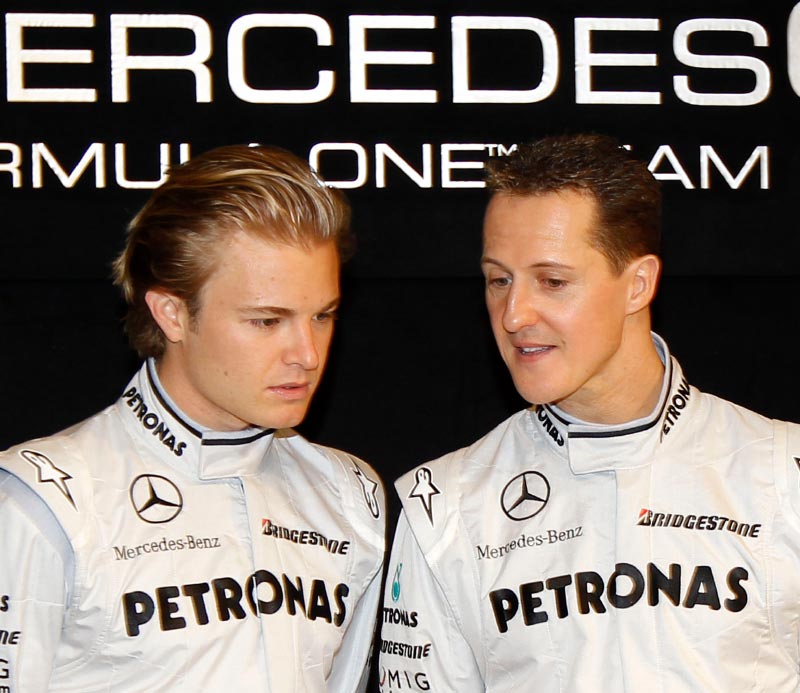Michael Schumacher und Nico Rosberg