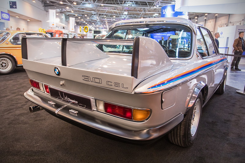 Mint Classics auf der Techno Classica 2019: BMW 3,0 CSL (E9), 'Batmobil' mit riesigem Heckflgel, der allerdings keine Straenzulassung erhielt.