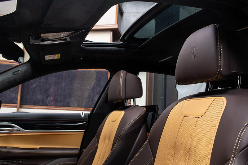 BMW Alpina B7 BiTurbo in Chestnut Bronze metallic, Interieur in Caramel/Cohiba braun