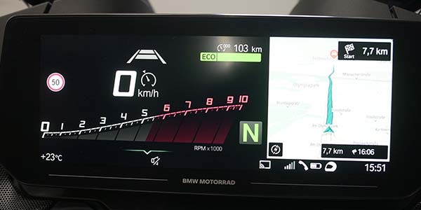 BMW R 1250 RT TFT-Display.