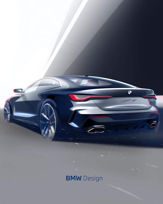 BMW 4er Coup�. Designskizze.