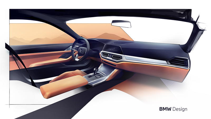 BMW 4er Coup. Designskizze.