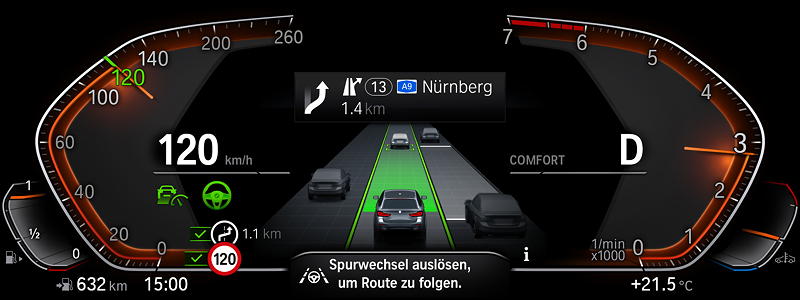 Die neue BMW 5er Limousine, Aktive Navigationsfhrung