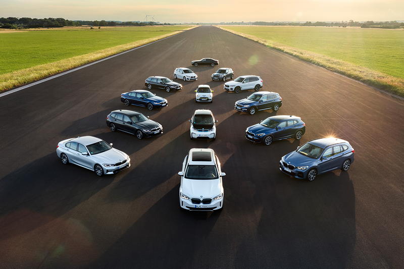 Das Modellportfolio elektrifizierter Fahrzeuge der BMW Group.