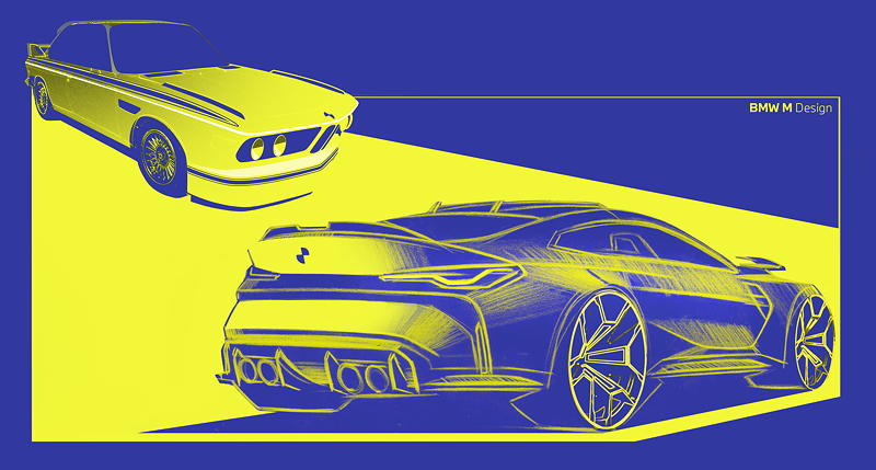 Die neue BMW M3 Limousine und das neue BMW M4 Coup� - Design Skizze