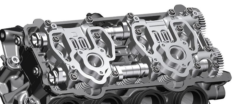 Zylinderkopf der neuen S 1000 R.