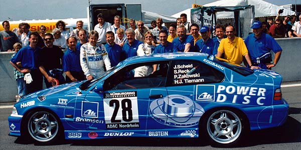 Nrburgring. Johannes Scheid, BMW M3 E36, Eifelblitz, Nrburgring 24h, Nordschleife, 1997.