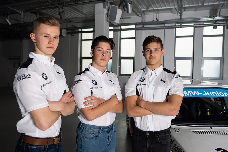 BMW Junior Team 2020. Dan Harper, Max Hesse, Neil Verhagen.