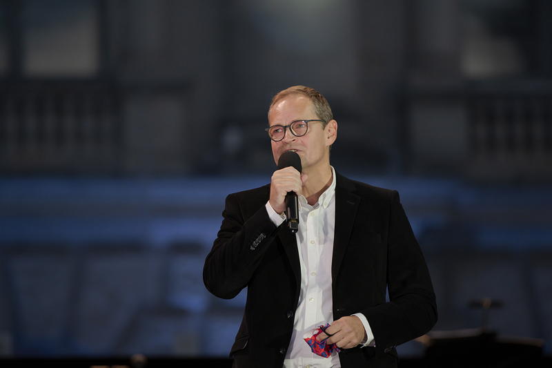 Staatsoper fr alle 2020: Michael Mller (Regierender Brgermeister von Berlin) auf dem Bebelplatz in Berlin am 06.09.2020.