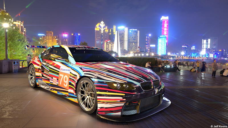 BMW Art Car von Jeff Koons, BMW M3 GT2, 2010, Augmented Reality. Bildrechte mit freundlicher Genehmigung des Kuenstlers und Acute Art in Zusammenarbeit mit BMW Group Culture. 