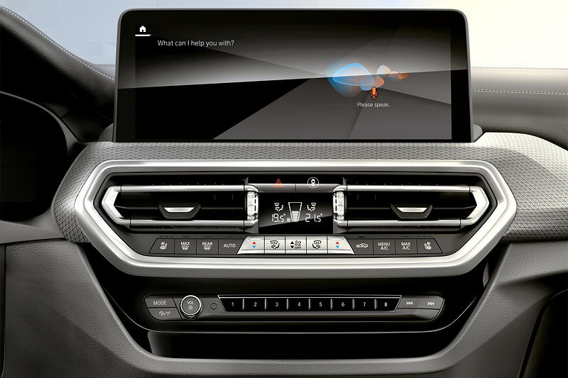 Der neue BMW X4 (Facelift-Modell G02 LCI, ab 2021), Bord-Bildschirm