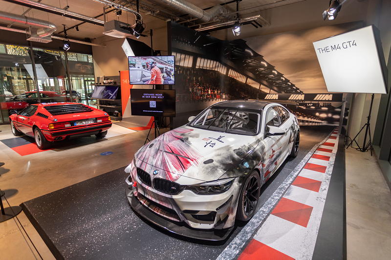  MotorWorld Mnchen. THE STUDIO by BMW. BMW M4 GT4 Fluid Power, limitiertes Sondermodell, zum Kauf