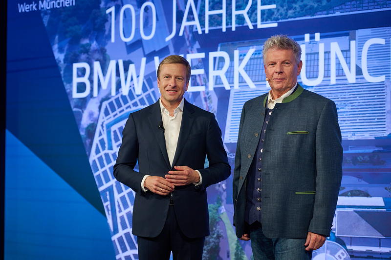 100 Jahre BMW Werk Mnchen, Oliver Zipse, Vorsitzender des Vorstands der BMW AG, und Dieter Reiter, Oberbrgermeister Stadt Mnchen.
