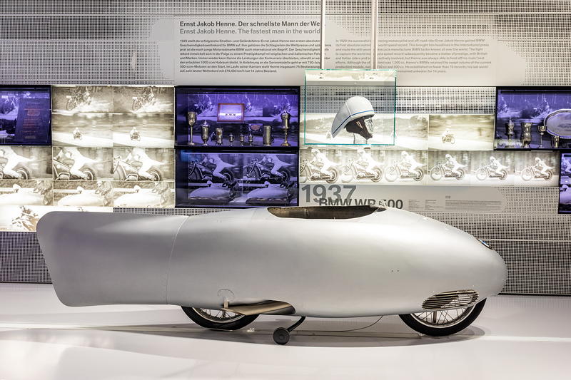 BMW WR 500 (Typ 255) in BMW Museum, Haus des Motorsports. Damit erzielte Ernst Jakob Henne 1937 eine Geschwindigkeits-Rekord �ber den fliegenden Kilometer.