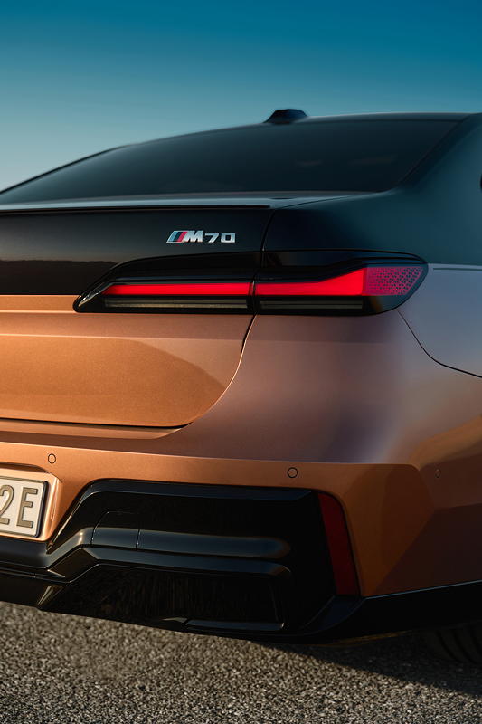 BMW i7 M70 xDrive, Heckansicht