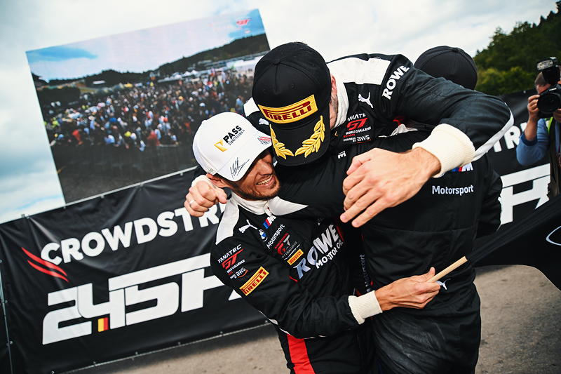 24h Spa-Francorchamps 2023. ROWE Racing, #98 BMW M4 GT3, Philipp Eng (AUT), Marco Wittmann (GER), Nick Yelloly (GBR), Podium.