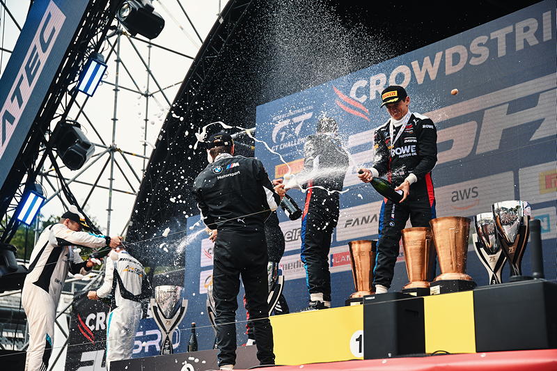 24h Spa-Francorchamps 2023. ROWE Racing, #98 BMW M4 GT3, Philipp Eng (AUT), Marco Wittmann (GER), Nick Yelloly (GBR), Podium.