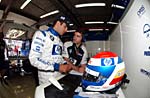 Marc Gen BMW, WilliamsF1 Team Test Fahrer 2004 mit seinem Ingenieur Xevi Pujolar