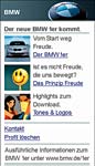 BMW 1er Marketing Kampagne Deutschland: BMW 1er Mobile Site fürs Handy