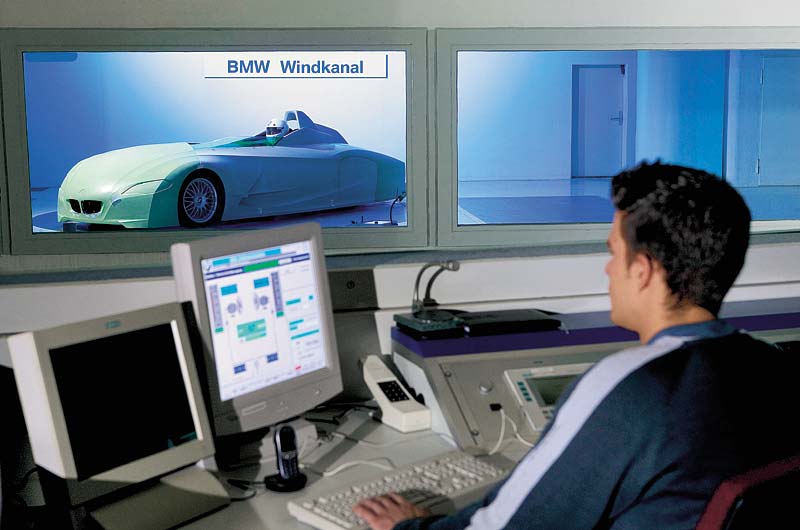 Windkanaluntersuchung am Wasserstoff-Rekordfahrzeug H2R