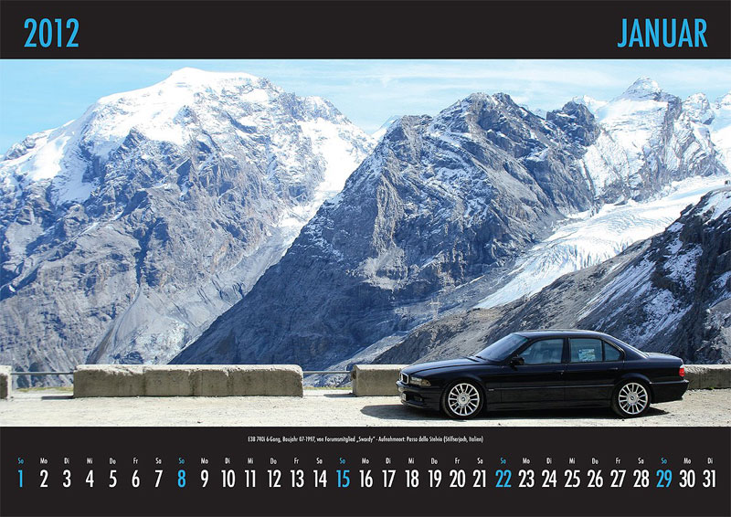 Januar-Motiv: E38-740i 6-Gang, Baujahr 07.1997, von Forumsmitglied 'Swordy' - Aufnahmeort: Stiffersjoch (Italien)