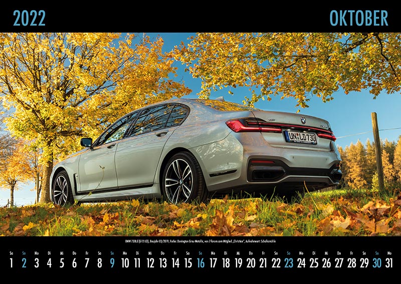 7-forum.com Kalender 2022: BMW 730Ld (G12 LCI), Baujahr 03/2019, Farbe: Donington Grau Metallic, von 7-forum.com Mitglied 'Christian', Aufnahmeort: Schalksmühle